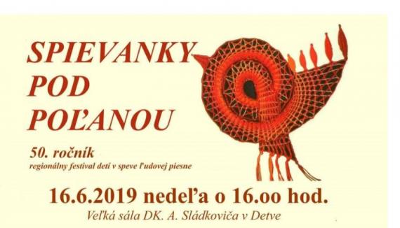 Výrez z plagátu Spievanky pod Poľanou a symbol vtáčika Výrez z plagátu Spievanky pod Poľanou a symbol vtáčika